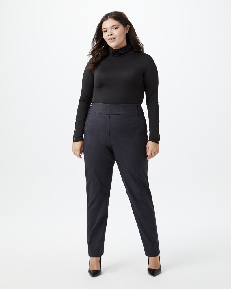 Plus size model with hourglass body shape wearing Coventry Straight-Leg Work Trouser by Prescott New York | Dia&Co | dia_product_style_image_id:157751